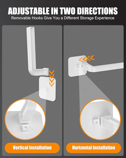 Hat Rack for Hat Storage (30-Pack), Multi-Purpose Hat Organizer, Strong Adhesive Hat Hooks for Wall Hat Organizer for Baseball Caps, Two Mounting Options Hat Hook, White