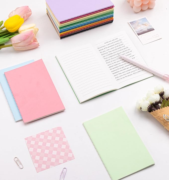 60 Pack Mini Pocket Colorful Lined Notebook Bulk, Journals Bulk, Small Notebooks 3.5x5.5, 30 Sheets/60 Pages, Mini Notebooks for Traveler, Students, School Supplies(Lined-60 pack, 15 Colors)