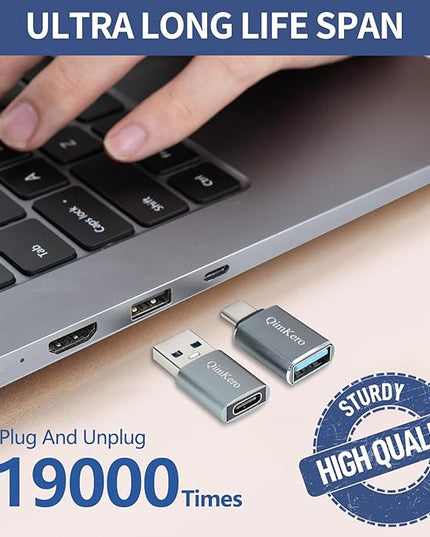 USB C OTG Adapter Set - [2X Type C Female to USB A Male + 2X USB C Male to A Female] - Compatible with iPhone 15/14/13/12 Pro Max, AirPods Pro 2, Apple Watch, iPad Pro, Samsung S23/S22, PS5