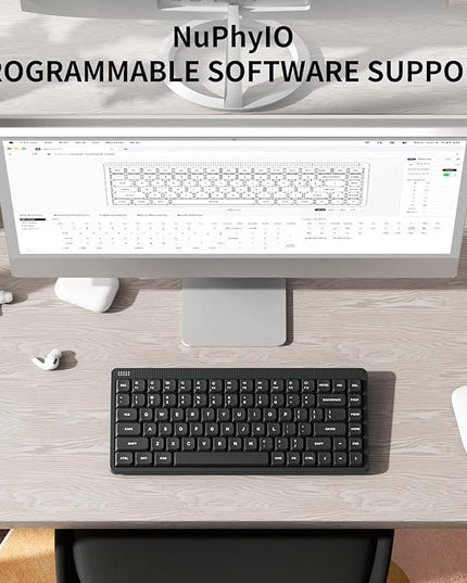nuphy Node75 Wireless Mechanical Keyboard, 75% Hot Swappable Custom Low Profile Keyboard, 84 Keys Computer Gaming Keyboards, Supports Touch Gestures, PBT Keycaps, RGB Backlit, Bluetooth/2.4GHz/USB-C