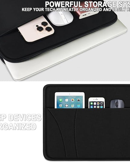 Laptop Sleeve 14 inch, Slim Traveling Laptop Case Cover with Zippered Pocket, Shockproof Protective Carrying Briefcase Computer Bag for 14" MacBook Air/Pro, HP, Dell, Lenovo, Acer, Black