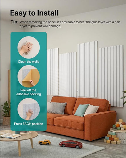 Soundproof Wall Panels Self-Adhesive, 3 Pack Large Acoustic Panels 47.2"x23.6"x0.35" High Density Sound Proof Panels for Walls, Noise Absorbing for Home Studio, Office, Game Room