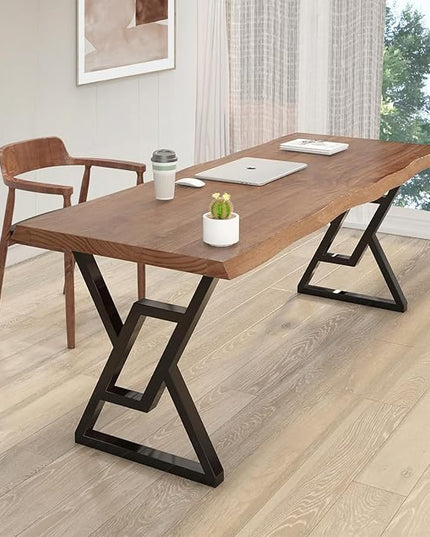 Solid Wood 55-inch Computer Desk - Large Office Desk for Home Office, Modern and Simple Design, Industrial Executive Work Table, Steady Home Office Bedroom Furniture for Study Reading Writing Dining