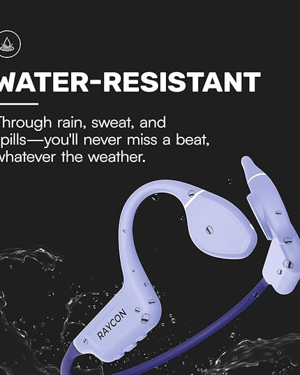 Raycon Bone Conduction Headphones, Open-Ear Bluetooth Sports Earbuds with Mic, IP68 Water Resistant Headset for Workout and Running, 13hr Playtime (Mint)