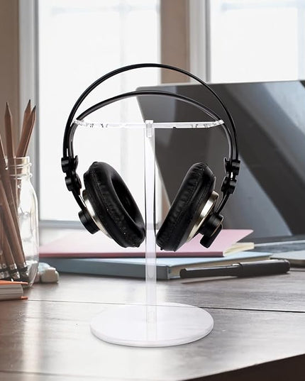 Clear Acrylic Headphone Stand for AirPods Max/Gaming Headsets (HyperX/Xbox) - Universal Holder for Bose, Beats & Wireless Headphones - Space-Saving Organizer (Pure Transparency)