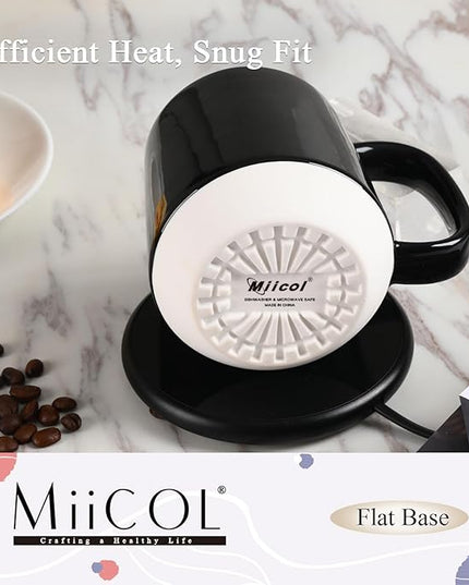 Miicol Ceramic Coffee Mug, 16 oz Large Coffee Cup, Tea Mug with Handle, Flat Bottom Mug for Men, Women, Office, Microwave and Dishwasher Safe, Multi-Color, Panda Black