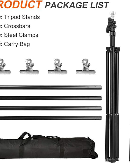 iMounTEK Photo Video Studio 6.56ft x 9.84ft Backdrop Stand Photographic Studio Adjustable Photo Backdrop Stand Kits with a Carrying Bag Photo Backdrop Stand for Parties/Birthday/Wedding