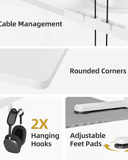 INNOVAR Electric Standing Desk, Adjustable Height Stand up Desks, 40 x 24 Inches Sit Stand up Desk for Home Office Computing, 3-Preset Memory Height Ergonomic Rising Desks, White