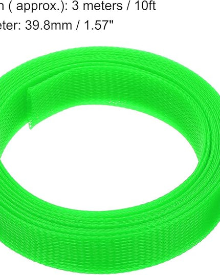 uxcell Expandable Sleeving,1 9/16-inch 10ft Cable Sleeve, Green