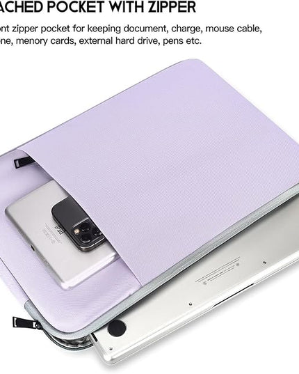Laptop Sleeve Case for MacBook Air 13 inch M2 M3 M4 A3240 A3113 2025-2023, Compatible with MacBook Pro 14 inch M5 M4 M3 M2 M1 Pro Max A3112 A3185 A3401 A2779 A2442 A2918 Water Resistant Bag-Purple