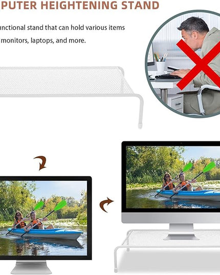 SMASOLO Monitor Stand Riser and Laptop Stand Riser for Desk Single Layer Computer Monitor Shelf with Desktop Storage for Office and Home Use