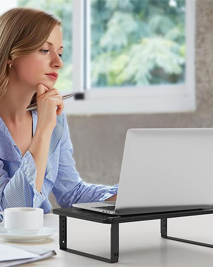 BESIGN MS01 Monitor Stand Riser, Height Adjustable Laptop Stand, Computer Monitor Stand for Monitor, Computer,Laptop,Printer (Black)