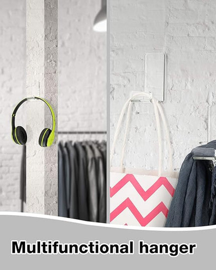 Weewooday 4 Pieces Headphone Hanger Holder Desk Adhesive Headphone Hook Wall Mount Headset Stand Acrylic Holder with Glues for General Purpose Game Earphone(Clear)