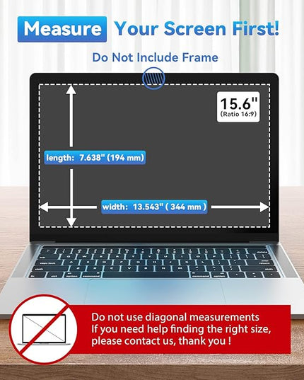 Yamaya Laptop Privacy Screen 15.6 Inch, Removable 16:9 Aspect Privacy Filter Screen Protector for 15.6 Inch Laptop, Privacy Screen Anti Peeping