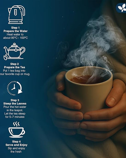 FreshDrinkUS, Premium 135 Tea Bags Better Sleep Herbal Tea | Caffeine-Free Loose Leaf Blend with Spearmint Leaves, Lemongrass Leaves, and Hawthorn Berry – Naturally Refreshing and Aromatic.