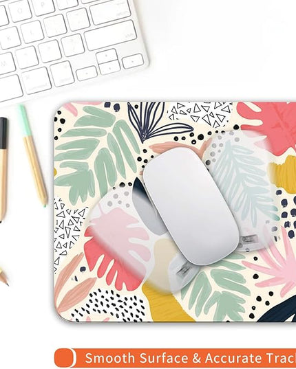 Square Mouse Pad Tropical Plants, Personalized Premium-Textured Custom Mouse Mat Design, Washable Mousepad Cloth, Non-Slip Rubber Base Computer Mouse Pads for Wireless Mouse