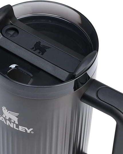 STANLEY Quencher H2.0 Tumbler with Handle and Straw 40 oz | Flowstate 3-Position Lid | Cup Holder Compatible for Travel | Insulated Stainless Steel Cup | BPA-Free | Fluted Black