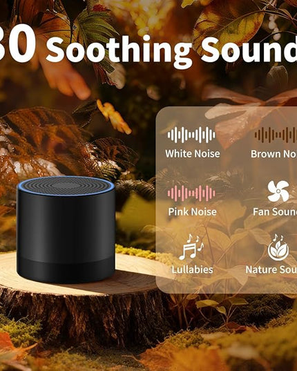 Portable Mini White Noise Machine Sound Machine with 30 Soothing Sounds for Newborn Kids Adults Rechargeable Sleep Brown Noise Machine with 4 Timers Memory Function for Travel Camping Home and Office