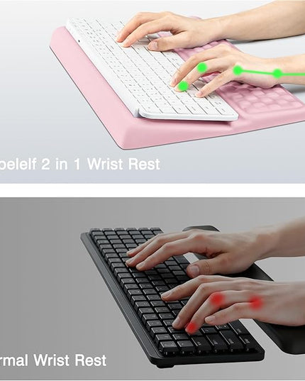 Ospelelf Keyboard Wrist Rest Pad, Comfy Ergonomic Keyboard Stand Riser Holder, Computer Wrist Support Cushion forTyping, Light Pink
