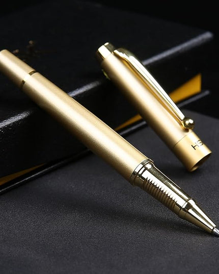 HSK Ballpoint Pens Luxury gift Pen Black Refill Line width 0.5mm,Best Ball Pen Gift Set for Men & Women Professional Executive,Office,Nice Pens Classy Gift Box (Gold)