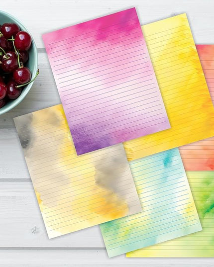 PARTH IMPEX 56 Sheets Watercolor Lined Writing Paper 8.5x11 - Letter Size Ruled Stationery Letterhead Printer Paper - 120gsm Thick Uncoated Decorative Colored Fancy Double Side Printing