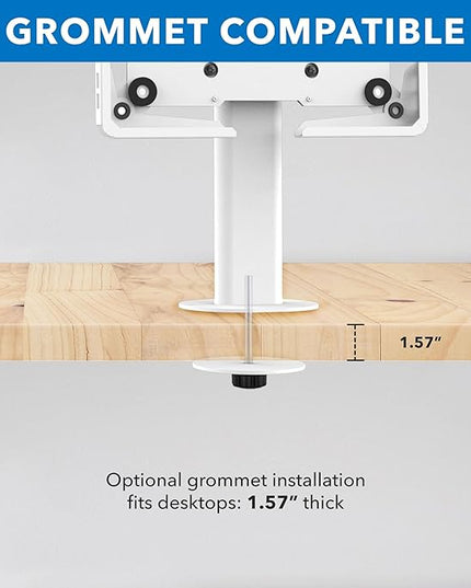 Mount-It! Universal Tablet Stand with Tilt, Anti-Theft Retail iPad POS Kiosk Stand, Fits Tablets from 9.7" to 13" Screen Size, 90° Rotation for Portrait and Horizontal Viewing, Durable Steel, White