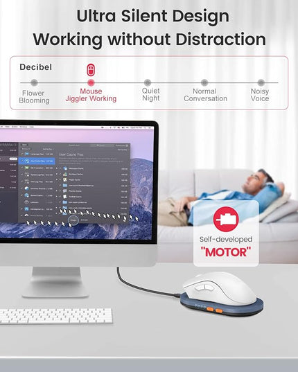 Vaydeer Ultra Slim Mouse Mover, Air 3 Mouse Jiggler with Adjustable Interval Timer, Undetectable & Noiseless, Simulates Realistic Mouse Movement, Driver-Free for Keeping The PC Active and Secure