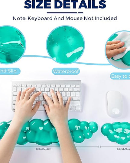 Gel Cloud Keyboard & Mouse Wrist Rest Set - Cloud Keyboard Wrist Rest Pad & Mouse Support for Office Gaming Pad Computer Laptop Ergonomic Comfortable Pain Relief- Cloud Pad Set
