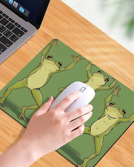 Three Dancing Frogs Square Mouse pad, Texture, Waterproof, Anti Slip Rubber Base, Computer Mouse pad, Laptop Mouse pad
