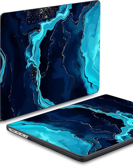 DONGKE Case for M5 MacBook Pro 14 inch 2025 2024-2021 M4 M3 M2 M1, Plastic Hard Shell Cover Compatible with A3434 A3112 A3401 A3185 A2992 A2779 A2442, Retina XDR Display & Touch ID, Blue Marble