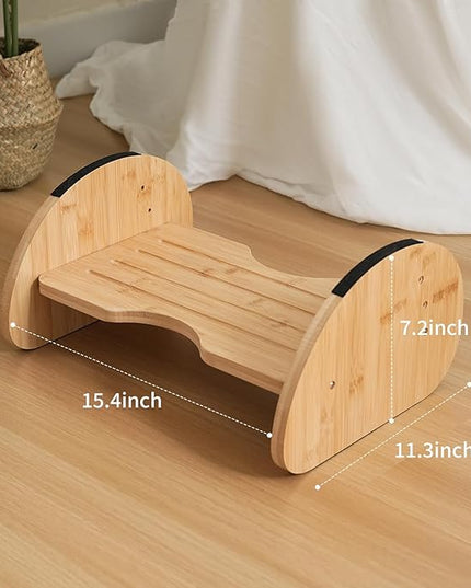 Bamboo Foot Rest for Under Desk at Work