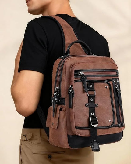 Schkleier Messenger Bag for Men Canvas Sling Bag Crossbody Backpack Laptop Shoulder Bag Hiking Daypacks Casual Tactical