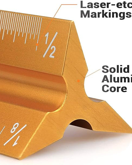 12" Architectural Scale Ruler Aluminum Architect Scale Triangular Scale Ruler for Architects, Draftsman, Students and Engineers, Golden