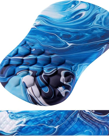 Mouse Pad Wrist Support, Laokiiy 2 in1 Keyboard Wrist Rest+ Ergonomic Mouse Pad, Non-Slip Wrist Rest for Computer Keyboard, Made Easy Typing & Relieve Wrist Pain Ocean Blue