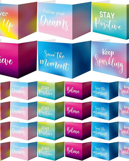 Honoson 24 Pcs Bulk Inspirational Privacy Folders for Students Cardboard Test Privacy Boards Motivational Words Desk Dividers Shield for Classroom School Study Supplies, 6 Styles(Tie Dye)