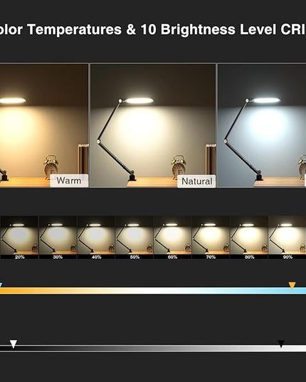 Video Conference Lighting for Computer, Dimmable Light for Video Recording, Meeting, Laptop & Webcam, 15W Ring Light for Desk with C- Clamp, Swing Arm, Remote, Memory & Timer CRI >95