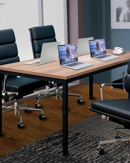 Large Table 35x70 Inches Computer Desk/Dining Table, Office Desk Sturdy Writing Workstation for Home Office Modern Simple Sturdy Laptop Study Table- Walnut