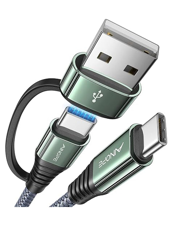 AINOPE 10FT USB C Cable Fast Charging with USB Adapter, Woven 60W USB to USB C Cable Type C Charger Fast Charging 10FT Long USB-C Cables for iPhone 17 Pro Max Air 16/15/14 Xbox X/S Wireless Controller