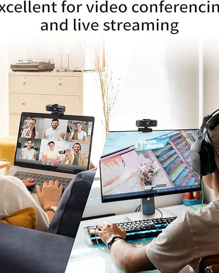 j5create 4K Wide Angle Webcam with Microphone/Privacy Cover for Video Conferencing, Streaming, Recording and Online Teaching, Supports Zoom, Skype, Teams, OBS and More (JVU430)