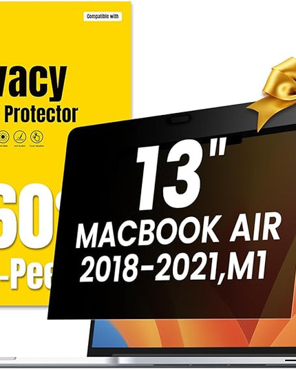 F FORITO 360° Privacy Screen Protector Compatible with MacBook Air 13 inch (2018, 2019, 2020, 2021, M1), Anti Peeping, Anti Glare and Scratch Resistant Laptop Privacy Screen Shield