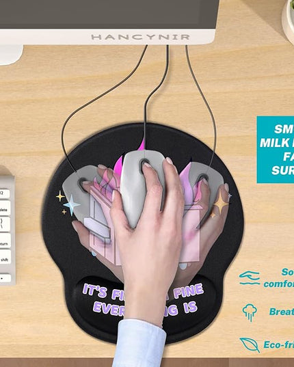 Ergonomic Mouse Pad with Wrist Support, Cute Funny Gel Mouse Pads Wrist Rest, Dumpster on Fire Comfortable Computer Mousepad for Gaming Laptop Work Home Desk Accessories Office Supplies Decor