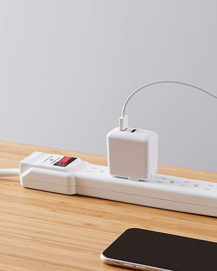 Amazon Basics 6-Outlet Surge Protector Power Strip with 200J Protection, Circuit Breaker, 2ft Extension Cord, White, 20-Pack