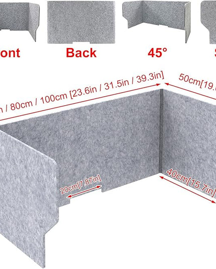 Desk Dividers Desk Panel Desktop Privacy Panel, 24" 32" 40" Freestanding Stand Up 3 Panels Privacy Acoustic Panel, Sound Absorbing Acoustic Desk Divider For Remote Office ( Size : 100cm(39.3in) )
