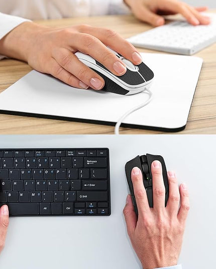 kwmobile Mouse Grip Tape Compatible with Logitech MX Master 3S Grip Tape - Non-Slip Faux Leather - White