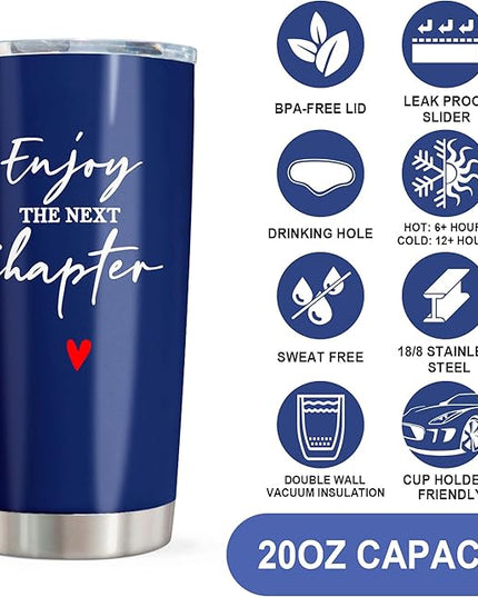 Retirement Gifts for Men Tumbler 20oz, Farewell Gifts for Coworkers, Coworker Leaving Gift for Women/Men, Goodbye/Going Away/New Job/Promotion/New Beginnings Present for Coworkers Friends