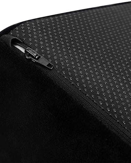 Amazon Basics Foam Foot Rest for Under Desk at Work with Washable Cover, Comfortable Stool for Home and Office, 5.1 x 10.2 x 17.3 in, Black