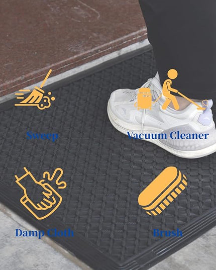 36"×24" Heavy Duty Commercial Rubber Mat,Non-Slip, Grease Resistant Bubble Anti Fatigue Mat Use for Commercial Kitchen, Ramp, Pool, Restaurant, Garage(4 PCS)