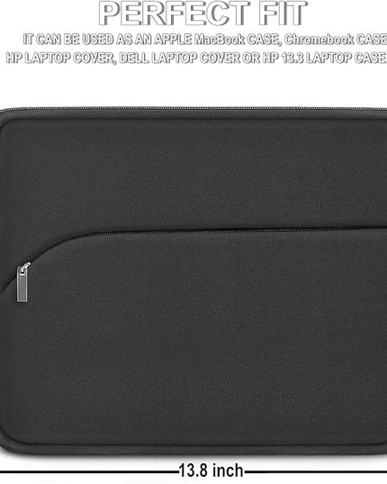 13.3 inch Laptop Sleeve, Portable Monitor Protective Laptop Case with Front Pocket Computer Bag Compatible with MacBook Air Pro 13.3 inch 14 inch, Dell, HP, Grey