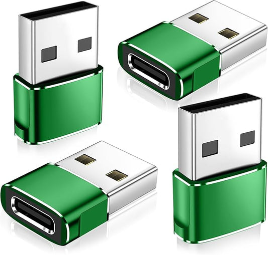 𝟒𝐏𝐚𝐜𝐤 𝐔𝐩𝐠𝐫𝐚𝐝𝐞𝐝 USB to USB C Adapter,Type-C Female to A Male Car Charger OTG Converter for Apple Watch Ultra 8 9 10,iPhone 16 15 14 13 Pro Max,Samsung S24,Nintendo Switch,AirPods,iPad,Car