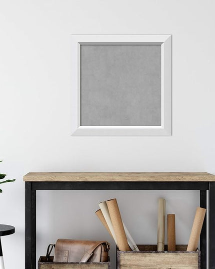 Amanti Art White Framed Magnetic Board 24x24 Medium Vision Board for use with Magnets, 100% Metal Sheet to Display Items as Office Decor or for Home Organization in mudroom, Kitchen or Kids Room